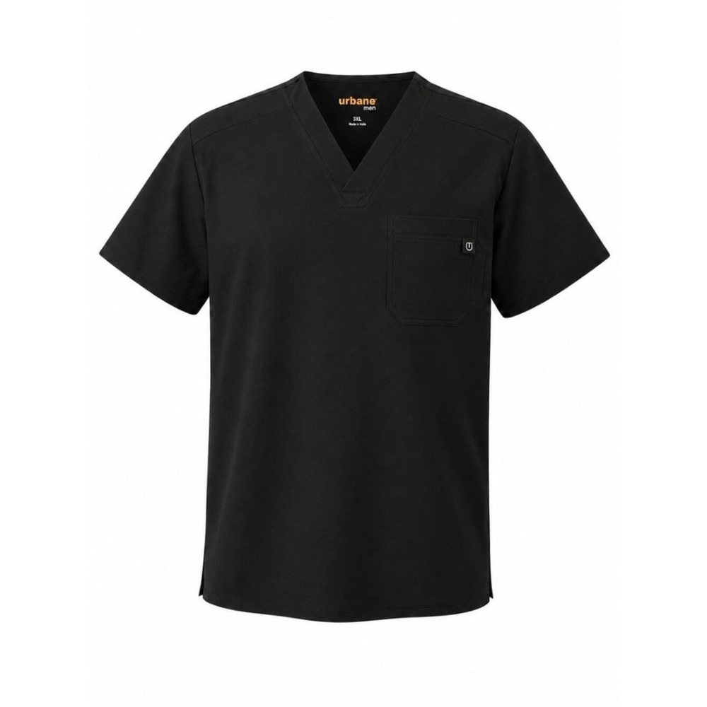 NWT Urbane Performance Men's 3XL Black V-Neck Medical Scrub Top 9154 Stretch